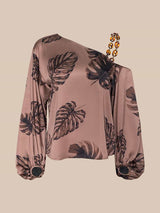 Asami Chain One-Shoulder Blouse