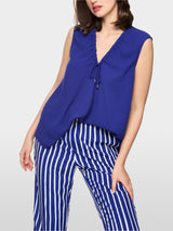 Sleeveless Pleated Top