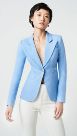 Linen Classic Duchess Blazer - Periwinkle Linen