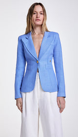 Linen Classic Duchess Blazer - Periwinkle Linen