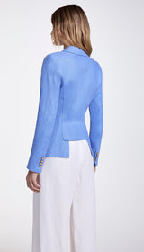 Linen Classic Duchess Blazer - Periwinkle Linen