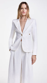 Linen Classic Duchess Blazer - White