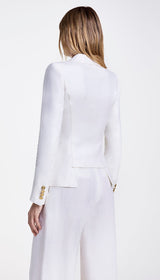 Linen Classic Duchess Blazer - White