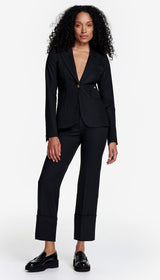 Full Back Duchess Blazer - Deep Black