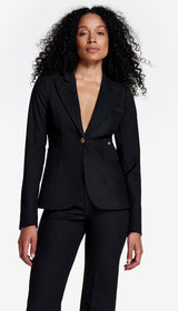 Full Back Duchess Blazer - Deep Black