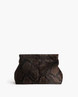Clay Clutch - Chocolate Snake Leather