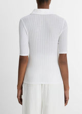 Cotton Elbow-Sleeve Polo Shirt