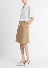 Double-Waistband Cotton Skirt