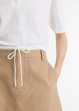 Double-Waistband Cotton Skirt