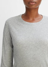 Essential Long Sleeve Crew Neck T-Shirt - Heather Grey