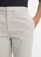 Gardener's Check Cotton Low-Rise Crop Flare Trouser