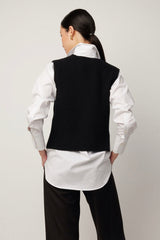 Ava Shirt - Charcoal Pinstripe