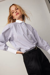 Isabel Shirt - Navy Stripe Banker