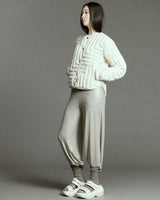 L Chev Bomber Reversible - Warm White & Putty