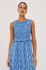 Rialto Dress - Blue Ikat