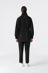 SHANIA Double-Face Wool Belted Jacket - Black