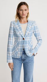 Patch Pocket Duchess Blazer - Sky Plaid
