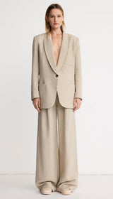 Shawl Collar Oversized Blazer - Café Au Lait