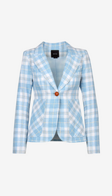 Patch Pocket Duchess Blazer - Sky Plaid