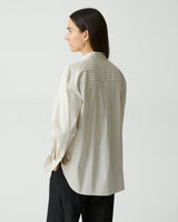Boyfriend Shirt in Striped Cotton-Blend