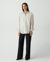 Boyfriend Shirt in Striped Cotton-Blend