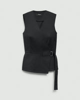 Sleeveless Wrap Top in Cotton Chino