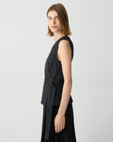 Sleeveless Wrap Top in Cotton Chino