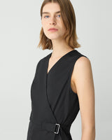 Sleeveless Wrap Top in Cotton Chino