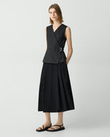 Sleeveless Wrap Top in Cotton Chino