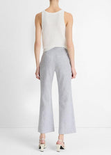 Ticking Stripe Linen-Cotton Low-Rise Crop Flare Trouser