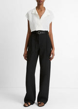 Voile Cap-Sleeve Blouse