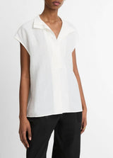Voile Cap-Sleeve Blouse