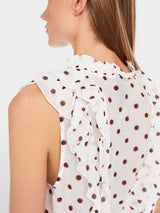 Ruffled Blouse with Polka Dots