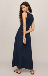 Charlotte Rib Midi Dress - Eclipse