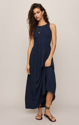 Charlotte Rib Midi Dress - Eclipse