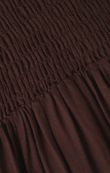 Juniper Linen Maxi Dress - Chocolate Cherry