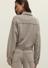 Heritage Knit Denim Jacket - Oyster