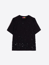 Floral Sequins Tee - Black