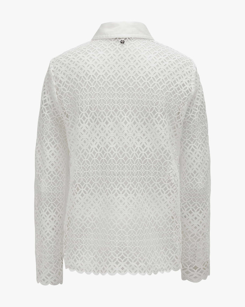 Shirt in perforated lace