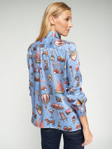 VINTAGE PRINTED BLUE SHIRT