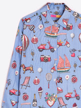 VINTAGE PRINTED BLUE SHIRT