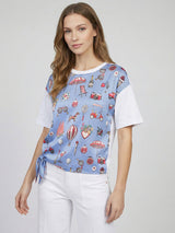 VINTAGE PRINT AND SIDE BOW