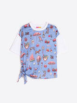 VINTAGE PRINT AND SIDE BOW