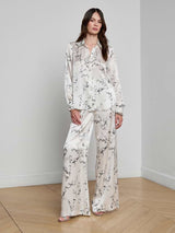 Tyler Silk Blouse - Ivory/Grey Small Faded Chain
