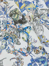 Tyler Silk Blouse - Grey Multi Watercolor Butterfly