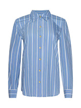 Ellery Poplin Shirt - Allure Blue/White Stripe