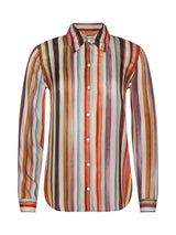 Nina Silk Blouse - Multi Watercolor Stripe