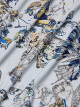 Ressi Fitted Tee - Grey Multi Watercolor Butterfly