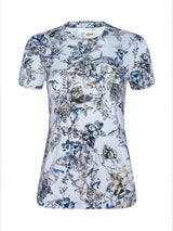 Ressi Fitted Tee - Grey Multi Watercolor Butterfly