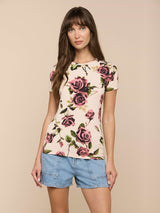 Ressi Fitted Tee - Ecru/Mauve Romantic Rose